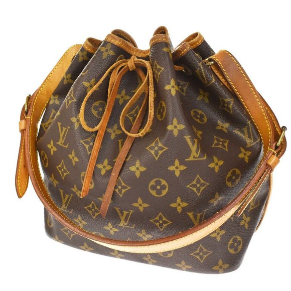 LOUIS VUITTON Petit Noe Drawstring Shoulder Bag Monogram Leather M42226 82MX503 - Picture 1 of 9